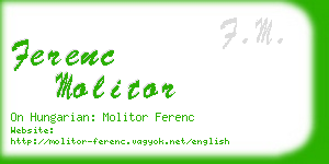 ferenc molitor business card